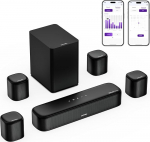 ULTIMEA 7.1 Soundbar TV-seadmetele, Dolby Atmos Surround Sound System 4 Surround k&otilde;lariga, TV Soundbar koos subwooferiga kodukino helis&uuml;steemi jaoks, App, HDMI eARC, Bluetooth 5.3, Aura A60