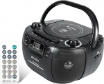 Retekess TR621 Kaasaskantav CD-raadio, kassetim&auml;ngija CD, stereo AM FM raadioga, kassetisalvesti, toetab USB/TF/k&otilde;rvaklappe, koos kaugjuhtimispuldiga (must)