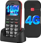 4G vanemate mobiiltelefon ilma lepinguta suurte nuppudega, 1800 mAh pikk ooterežiim pension&auml;ride mobiiltelefon suurte nuppudega mobiiltelefon USB-C, SOS-funktsioon, taskulamp, laadimisjaam