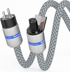 Monosaudio P902E6R HiFi toitejuhe, 2 m High End toitejuhe 5,5 ruutvask, &phi;17 mm 2-pin OFC AC Audiophil IEC seadme kaabel, EU Schuko + IEC C15 pistikupesa DVD/V&otilde;imendi/Dekooder/Subwoofer/AMP jaoks