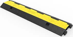 VEVOR kaablisild 3 tk 2 kanaliga 101 x 25 x 5 cm kaabli &uuml;lek&auml;igukaitse, kaubanduslikust termoplastilisest kummist valmistatud kaablisild modulaarse konstruktsiooniga parklatele, ladudele, musta v&auml;rvi