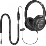 Avantree HF039 K&otilde;rvaklappide TV k&otilde;rvaklapid pika kaabliga (16,4 jalga / 5 M), HiFi stereok&otilde;rvaklapid telerile, k&otilde;rvaklappidega, 3,5 mm heliv&auml;ljundiga, spiraalkaabli ja sisseehitatud helitugevuse reguleerimise seadmega