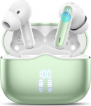 xinwld Bluetooth k&otilde;rvaklapid, juhtmeta Bluetooth 5.3 k&otilde;rvaklapid 4 ENC m&uuml;ravastase mikrofoniga, juhtmeta k&otilde;rvaklapid Deep Bass juhtmeta k&otilde;rvaklapid 40 tundi, IP7 veekindlad k&otilde;rvaklapid, roheline