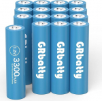GRbatty AA laetav aku NI-MH, 3300 mAh vastupidav, 1,2 V 1200 ts&uuml;klit laetavad AA akud ja &auml;riseadmed 16-ne pakend kodumajapidamisse