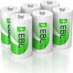 EBL Baby C aku 5000 mAh - NI-MH t&uuml;&uuml;pi laetavad C-akud koos hoiukarbiga, C-t&uuml;&uuml;pi aku 6 tk.