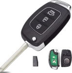 3 nuppu Flip kaugjuhtimispult Hyundai IX35 IX25 IX45 Santa Fe TOY40 Blade Fob 433MHz ID46 kiibiga