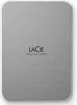 LaCie Mobile Drive Moon 4TB Portable External Hard Drive 2.5 Inch Mac & PC Silver with Data Rescue Service (STLP4000400)