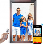 KODAK Digital Picture Frame, 21.5 Inches, WiFi Digital Picture Frame, Large with 32 GB Memory, FHD Wooden Electric Photo Frame with App, Remote Sharing of Photos and Videos, Motion Sensor, Auto