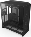 NZXT H9 Flow (2025) - Large Dual Chamber ATX Mid-Tower Airflow PC Case - Includes 3 x 140mm & 1 x 120mm Fan - 420mm Radiator Support - Tempered Glass - Back Connect Ready - Black