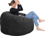 SEASXOLTE Bean Bag Chair 3ft Memory Foam Filled Removable Velvet Cover Bean Bag Chairs for Adults Teens Round Sofa Chair for Living Room Bedroom and Playroom