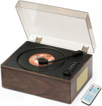 Kaasaskantav retro CD-m&auml;ngija: Hi-Fi Bluetooth muusikak&otilde;lar sisseehitatud akuga, kaugjuhtimispult, toetab AUX/USB BGM-m&auml;ngijat kodu kaunistamiseks, kingitus V-armastajatele.