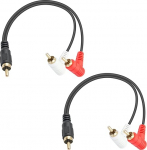 Duttek RCA kaabel, RCA isane 2 isase 90-kraadise RCA Y-kaabliga subwooferi, kodukino, CD-m&auml;ngija, auto heli v&otilde;i muude RCA-toega seadmete jaoks (0,25m)