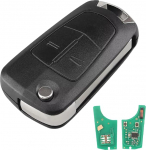 Heart Horse 433MHz 2 nuppu Opel Corsa auto v&otilde;tmekoorik asendamine Opel Corsa D Meriva B Remote Flip Key Shell koos PCF7941 kiibiga & aku & teraga (Delphi s&uuml;steem)
