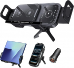 15 W Kiire traadita laadija auto mobiiltelefoni hoidik koos laadimisfunktsiooniga, Qoosea induktsioon topeltpooliga traadita autolaadijad, kiire Qi laadimisjaam Samsung Galaxy Z Fold 7/6/5/4/3/2 iPhone 16 Goolge'ile