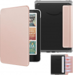 MoKo eemaldatav magnetiline &uuml;mbris 7-tollisele E-lugerile 12. Gen 2024 & Colour 2024/2025, ultra l&auml;bipaistev kriimustuskindel kerge tagakate automaatse &auml;ratamise/magnetiseerimise funktsiooniga, ei sobi BOOX & Kobo jaoks, roosakas kuldne v&auml;rvus