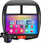 2+64G autoraadio Mitsubishi ASX 2010-2016/Peugeot 4008 2012/Citroen C4 2007-2013 - Wireless Carplay & Android Car - 10.1-tolline Android 13 raadio - WiFi EQ GPS Mirror Link FM RDS + tagantvaate kaamera