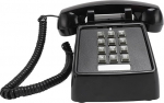 Vintage juhtmega telefon, klassikaline helitugevuse regulaator lauatelefonidele kodus (must)