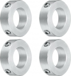 QUARKZMAN Set Screw Clamping Rings 18 mm Bore, Aluminium Shaft Clamping Rings, 32 mm OD and 10 mm Thick, Clamping Ring with Set Screw, Stop Ring for Linear Rod Shaft Guidance, Set of 4