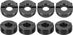 QUARKZMAN Pack of 8 Double Split Shaft Collars for 3/8 Inch Shaft, Two Piece Clamping Collar, 7/8 Inch Outer Diameter, 11/32 Inch Width, Black Oxide Steel Lock Collar Clamp, Set Screw Style