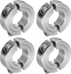 QUARKZMAN Pack of 4 Double Split Clamping Ring Clamping Rings with 3/4 Inch Bore, Two Piece Clamping Rings, 1-1/2 Inch Outer Diameter, 1/2 Inch Thickness, 304 Stainless Steel Clamping Ring, Screw Cap