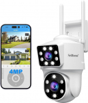 SRIHOME 2 x 2MP Outdoor Security Cameras 2.4GHz Bullet PTZ Dual Lens Human Detection Night Vision Color Bi-directional Audio Local SD Storage IP66 (1)