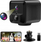 cyi Small Camera Indoor Mini 2K, Mini Camera with Mobile Phone Transmission Battery 150&deg;, Indoor Cameras, Mini WiFi Camera with PIR Motion Detection and Night Vision for Indoor, Outdoor, Garages