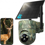 SEHMUA 4G looduskaamera SIM-kaardiga, v&auml;ljas p&auml;ikesevalvekaamera mobiiltelefoni edastusega, PIR-tuvastusega rakendus, SIM-kaardiga kaamera, 2K v&auml;rviline &ouml;&ouml;n&auml;gemine, kahesuunaline heli, 360&deg; PTZ