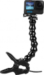 ChromLives Jaws Flex Clamp Mount koos reguleeritava gooseneck'iga, mis &uuml;hildub GoPro Hero 11, 10, 9, 8, 7, 6, 5, 4, Session, 3+, 3, 2, 1, Max, Fusion, DJI Osmo ja enamiku aktsioonikaameratega.