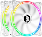 EMPIRE GAMING PC Case Fan Gamer 2 x 120 mm - K&otilde;rge &otilde;huvooluga - RGB adresseeritav LED PWM 3 pins 5 Volt - Dual Loop - Vaikne - Jahutus 12 cm - Valge