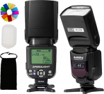 AMBITFUL AF970 kaamera v&auml;lklambi Speedlite Canon Nikon Sony Olympus Fuji Panasonic 2.4G juhtmevaba v&auml;lklambi, taastumisaeg 0.1-2.5s, reguleeritav v&auml;lkpea W/LCD paneel ja &uuml;he kontaktiga Hotshoe