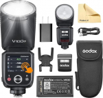 Godox V100-N V100 N &uuml;mmarguse peaga kaamera v&auml;lklambi TTL Speedlite 2.4G juhtmeta TTL kiirvalgusti, 100Ws HSS 1/8000s koos Li-ion akuga Nikon kaameratele