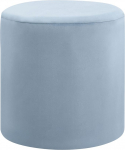 Beliani Pouf Velvet Fabric Blue Round 47 cm Glamorous Luxurious Stool Velvet Stool Lovett