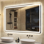 S'bagno valgustatud vannitoa peegel LED-valgustitega 1000 x 700 mm LED-vannitoa peegel Demister Pad 3000K-6500K Dimmitav tugevdatud klaasist IP44 LED-vannitoa peegel m&auml;luga vertikaalne v&otilde;i
