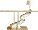 Konsolentisch Moderne Konsolentische F&uuml;r Den Eingangsbereich, Schmaler Sofatisch F&uuml;r Flure, Wohnzimmer Und Schlafzimmer, Heimdekoration, Einfache Montage(Gold 2,120cm/47.2in)