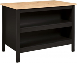 Inter Link - k&ouml;&ouml;gisaar - keskosa - t&ouml;&ouml;laud - k&ouml;&ouml;gikapp riiulitega - melamiinkattega - pikkus 124 cm - k&otilde;rgus 82 cm - s&uuml;gavus 75 cm - Helina Black / Artisan