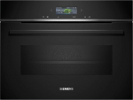 Siemens CM724G1B1, iQ700 Smart kompaktne sisseehitatud ahju mikrolaineahjufunktsiooniga, 60 x 45 cm, 900 W, Made in Germany, must, h&uuml;drol&uuml;&uuml;s, &otilde;hupraad, ahjuassistent, teleskoopiline pikendus, v&auml;rviline puuteekraan.