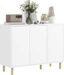 HOMCOM Modernne k&uuml;ljepaneel 2 kapi ja 3 riiuliga, mitmeotstarbeline puidust kapp, 107 x 40 x 80 cm, valge