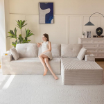 MAXYOYO Modulaarne diivan ja Chaise Longue, Cloud Boneless Diivan, 3-4-kohaline nurgadiivan vasakule/paremale reguleeritav, juhtmekate, &uuml;lisuur L-kujuline diivanvoodi elutuppa, ei n&otilde;uta kokkupanekut