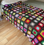 RISEON K&auml;sitsi valmistatud Granny Blanket Square Crochet Throw Sweater Style Multicolor Boho Travel Accent Decor diivanile Diivan Voodi Lounger