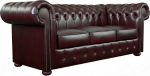 Generisch Chesterfield CASA 3-kohaline diivan - 200 cm - Burgundia - Itaalia ehtne nahk - K&auml;sitsi valmistatud Poola manufaktuuris - Luksuslik disain elutuppa ja kontorisse