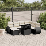 Homgoday Lounge Set aia diivan koos pehmendusega 8-osaline must pol&uuml;rattan Lounge Lounge Garden Lounge diivan komplekt kaasaegne v&auml;ljas dekoratsioon 3268696