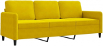 Gen&eacute;rico wenjingqi-359458 3-kohaline diivan Velvet Yellow 180 cm