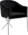 Meridian Furniture 762Black-C Xavier kollektsiooni kaasaegne sametist s&ouml;&ouml;gitool tugevate X-kujuliste terasjalgadega, 64,8 x 62,2 x 80 cm (laius x s&uuml;gavus x k&otilde;rgus), must
