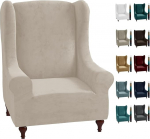 MAXIJIN Stretch Velvet Armchair Slipcover, 1 tk, pehme, stiilne, pluusne slipcovers k&otilde;rvaklappide jaoks, paks samet elastse p&otilde;hjaga (kiiktool, khaki)