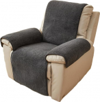 P&ouml;&ouml;ratav tugitooli kaitsekate Sherpa kaitsekate lamamistoolide katted teleritoolile Relax Chair paks soe fliisist tugitooli kaitsekate diivanile viskamine kaitsev kate tugitooli kate (tume).