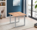 SAM B-Ware Mundra s&ouml;&ouml;gilaud 90 x 90 cm Akaatsiapuidust tahvellaud soliidne + naturaalset v&auml;rvi U-metallist raamiga h&otilde;bedane s&ouml;&ouml;gilaud ehtsa tahvli servaga