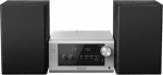 Panasonic SC-PM704EG-S Kompaktne Micro HiFi Stereos&uuml;steem CD, DAB+/FM raadio, USB ja Bluetooth, 80 W k&otilde;larid, bassikontroll, h&otilde;bedane