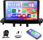 Hikity 4+128G Autoradio f&uuml;r Renault Megane 3 2009-2014, 9" Bildschirm Radio mit Wireless CarPlay Android Auto Bluetooth Navi GPS WiFi EQ USB