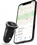 AutoSky autolaadija ja GPS j&auml;lgimisseade - &uuml;hildub Where's App'iga - topelt USB autolaadija koos asukoha m&auml;&auml;ramise funktsiooniga - reaalajas j&auml;lgimine autole, vargusevastane, iPhone'i tugi