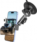 Traktori mobiiltelefoni hoidja, metallvarras ja klamber, traktori kabiini mobiiltelefoni hoidja koos iminapaga, tuuleklaasi mobiiltelefoni alus raskete masinate jaoks, ekskavaatorihoidja iPhone 16 15 14, Galaxy jaoks